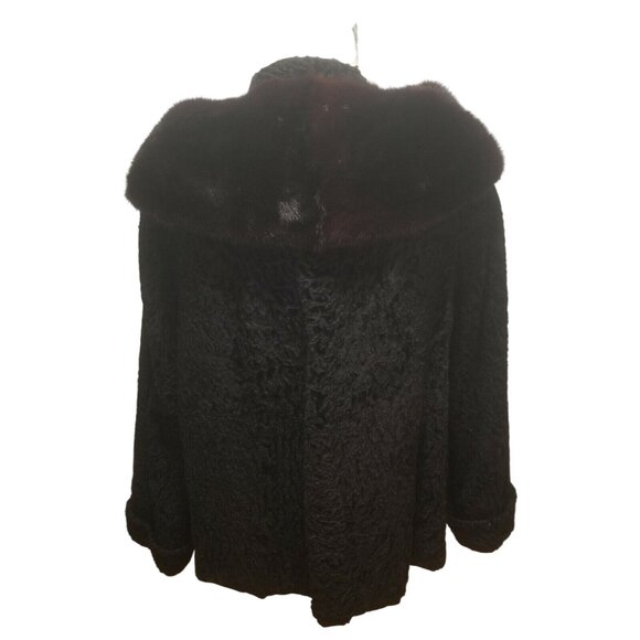 Persian Lamb Fur Coat Jacket 1950s Womens Short by Hutzlers Baltimore - Picture 4 of 11